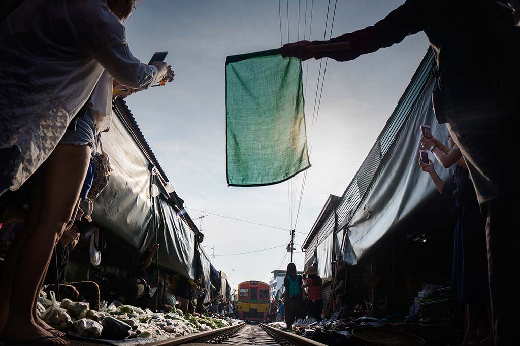 fotografía de viaje Tailandia mercado del tren