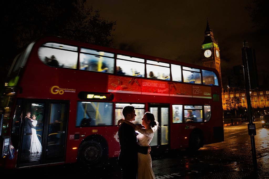 fotos de boda solares autobus londres