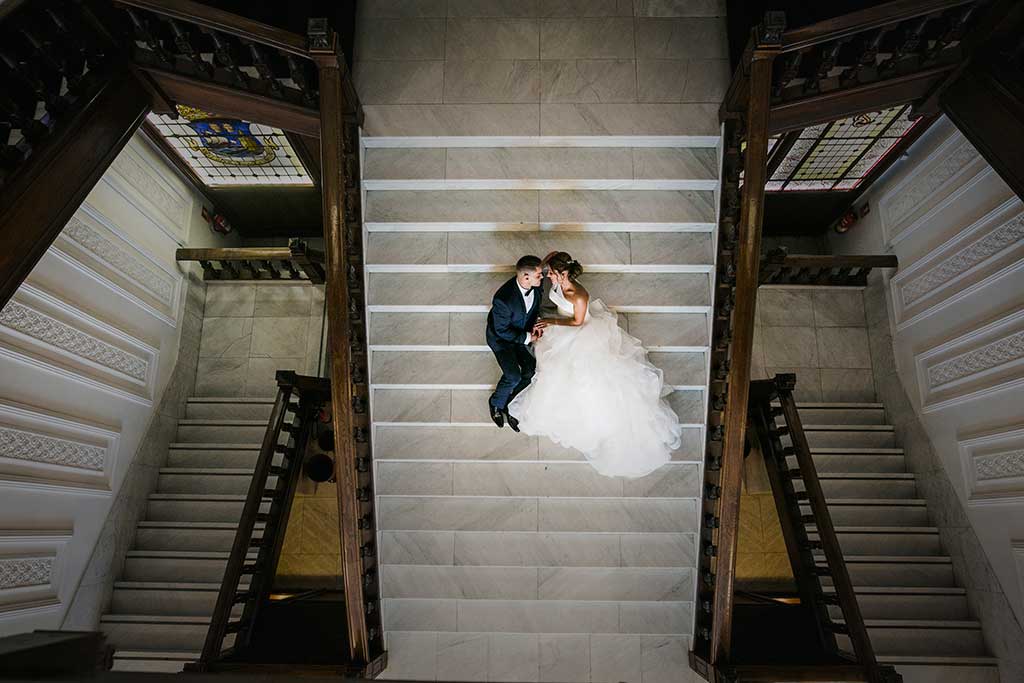 fotógrafo de bodas Santander Sandra y Fran escaleras