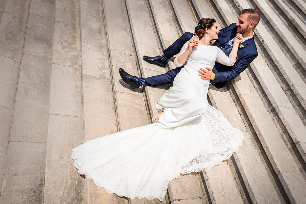 fotografía bodas Santander Cantabria Sara e Ivan escaleras